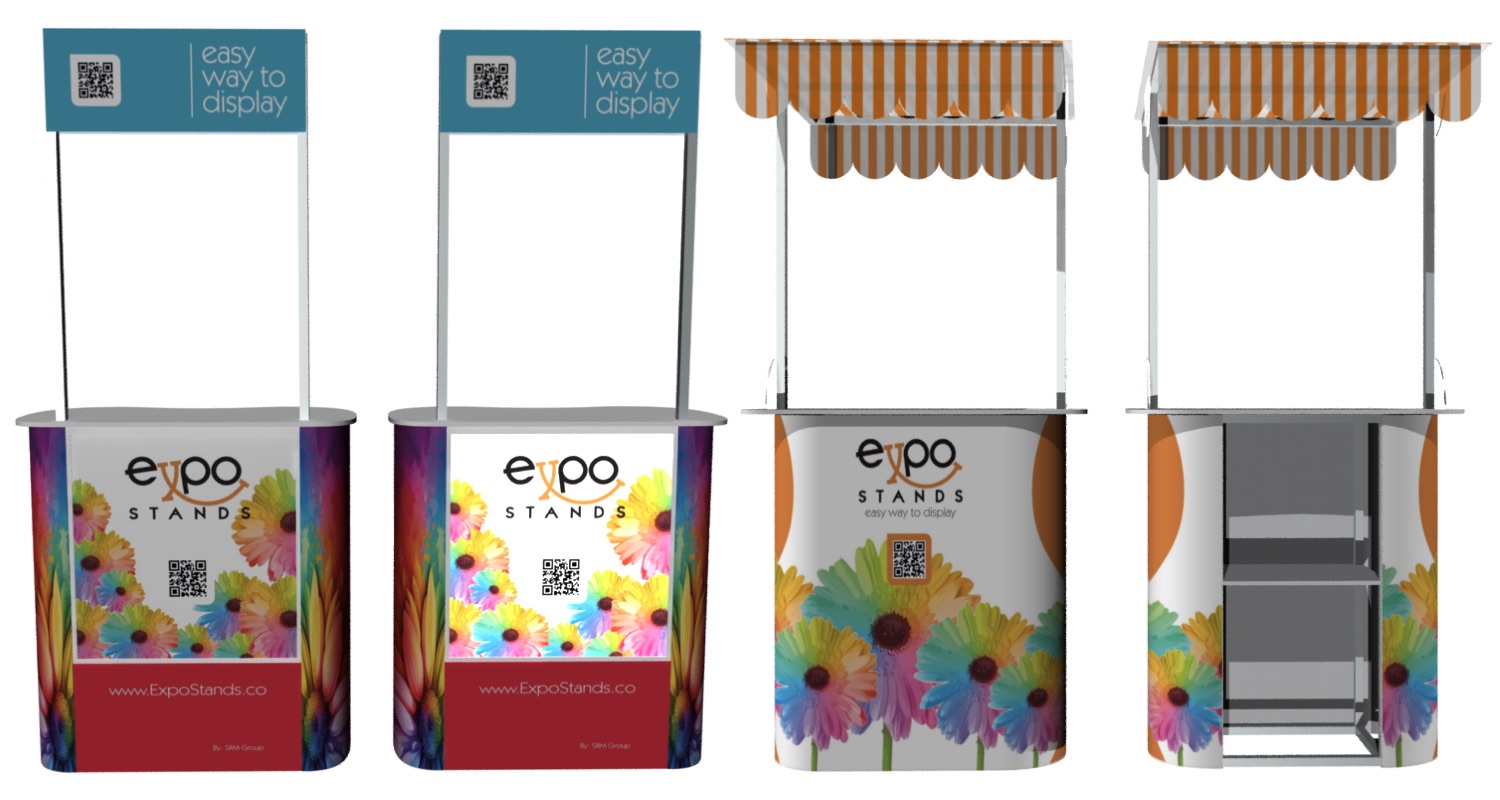 Stands y displays publicitarios portátiles desarmables