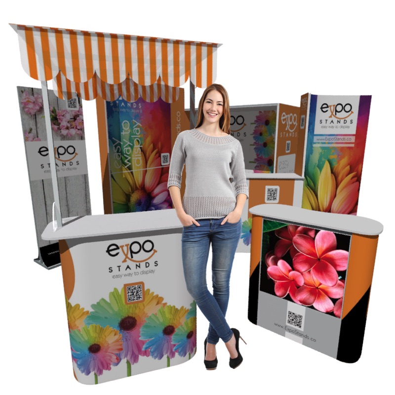 Stand y displays publicitarios portátiles para ferias Expos Stands
