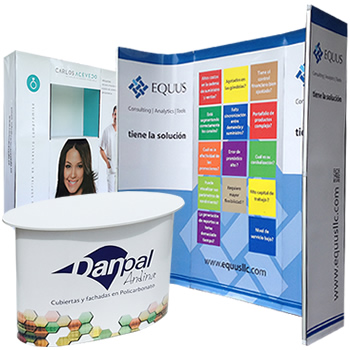 Backing backwall y counters displays publicitarios