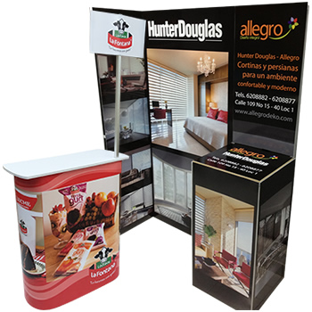 Stands portatiles counters con cenefas