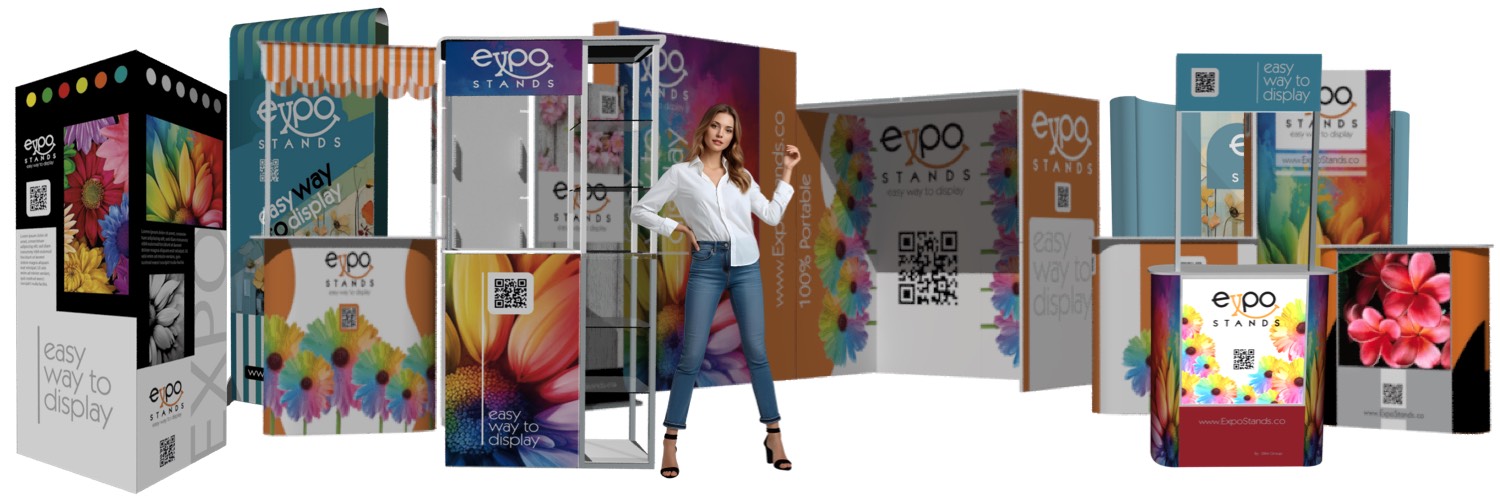 Módulos para stands, mobiliario para stands, displays publicitarios
